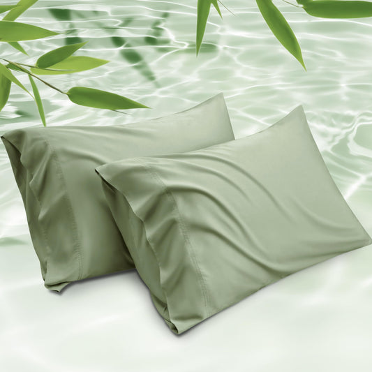 Bedsure Pillow Cases Queen, Cooling Pillow Cases, Rayon Derived from Bamboo Dark Grey Pillowcases Queen Size Set of 2, Breathable & Soft Bedding Pillow Cover with Envelope Closure,Gifts, 20x30 Inches