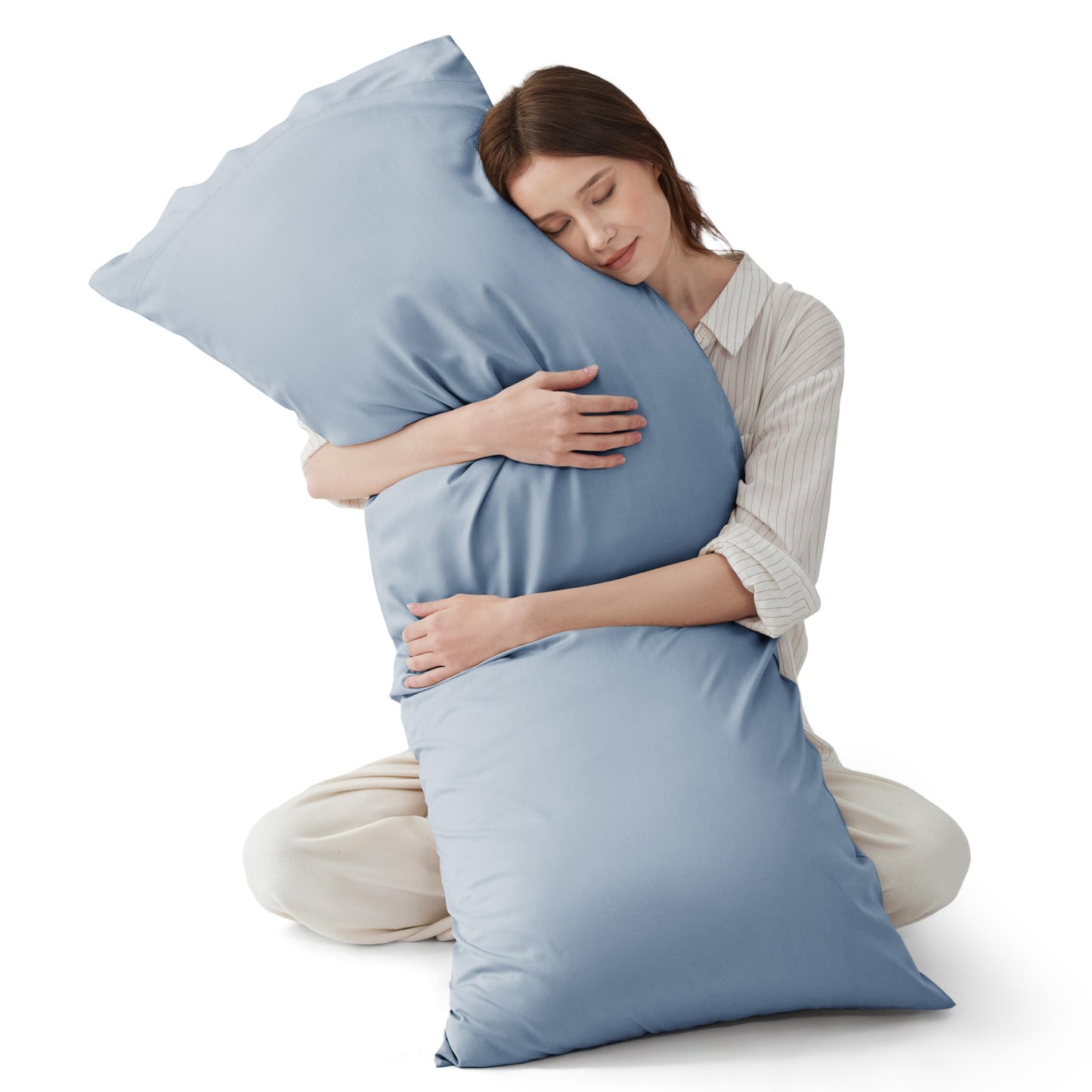 Bedsure Pillow Cases Queen, Cooling Pillow Cases, Rayon Derived from Bamboo Dark Grey Pillowcases Queen Size Set of 2, Breathable & Soft Bedding Pillow Cover with Envelope Closure,Gifts, 20x30 Inches