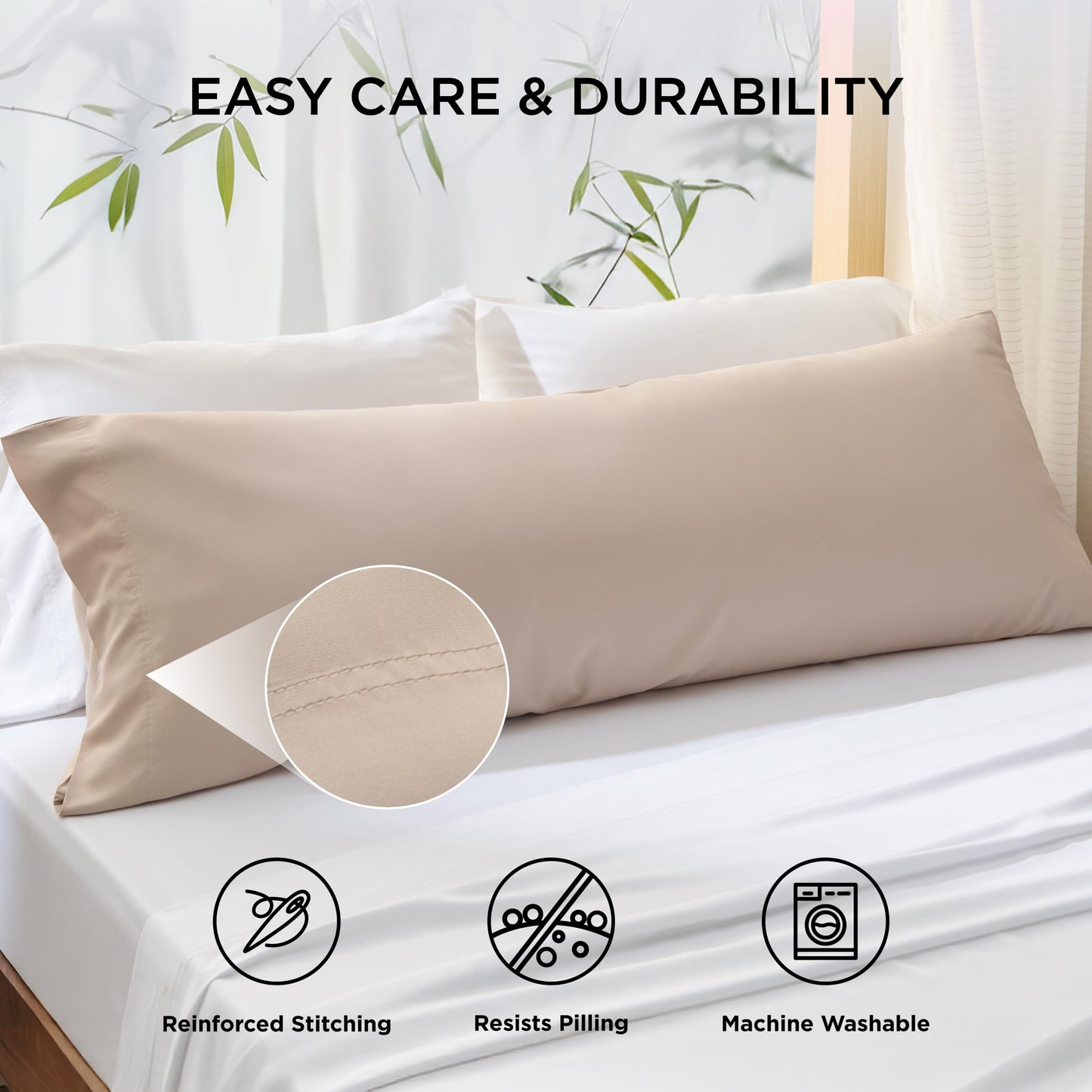 Bedsure Pillow Cases Queen, Cooling Pillow Cases, Rayon Derived from Bamboo Dark Grey Pillowcases Queen Size Set of 2, Breathable & Soft Bedding Pillow Cover with Envelope Closure,Gifts, 20x30 Inches