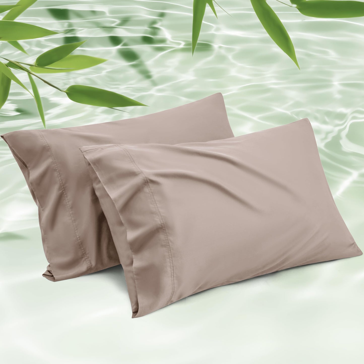 Bedsure Pillow Cases Queen, Cooling Pillow Cases, Rayon Derived from Bamboo Dark Grey Pillowcases Queen Size Set of 2, Breathable & Soft Bedding Pillow Cover with Envelope Closure,Gifts, 20x30 Inches