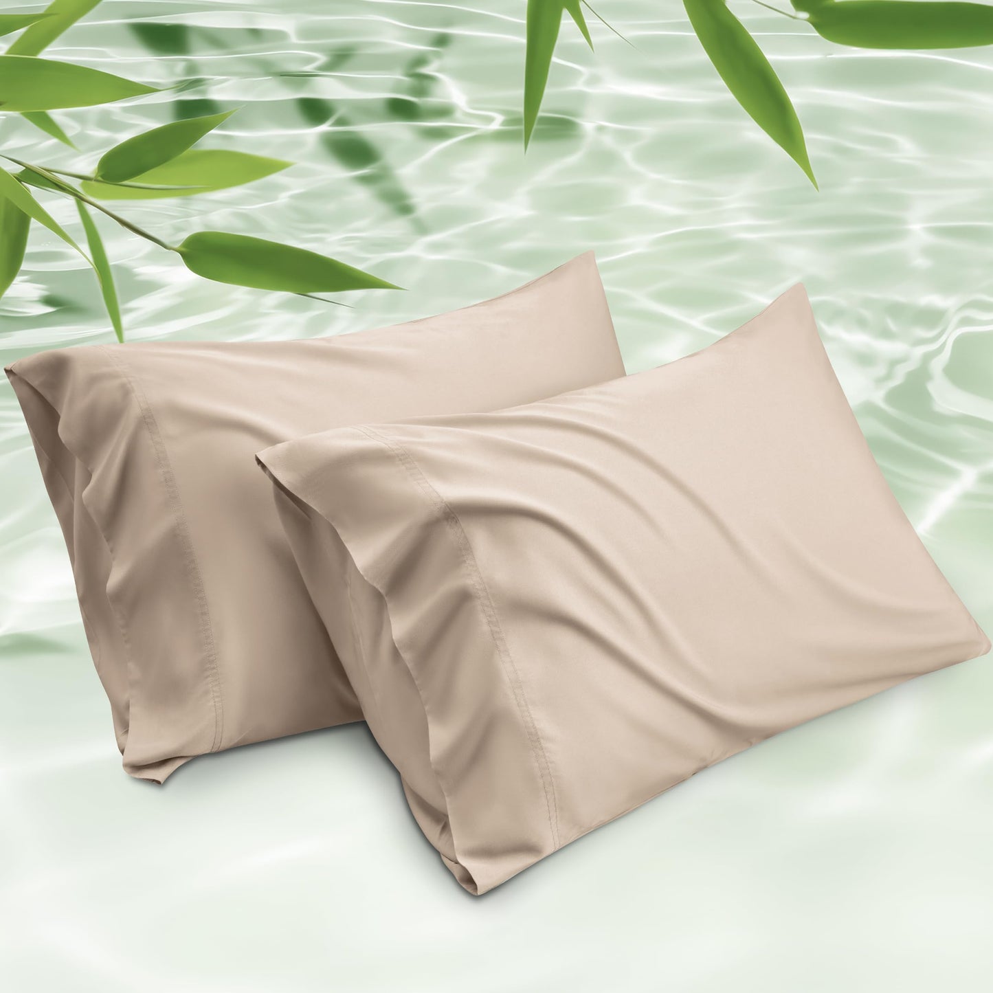 Bedsure Pillow Cases Queen, Cooling Pillow Cases, Rayon Derived from Bamboo Dark Grey Pillowcases Queen Size Set of 2, Breathable & Soft Bedding Pillow Cover with Envelope Closure,Gifts, 20x30 Inches