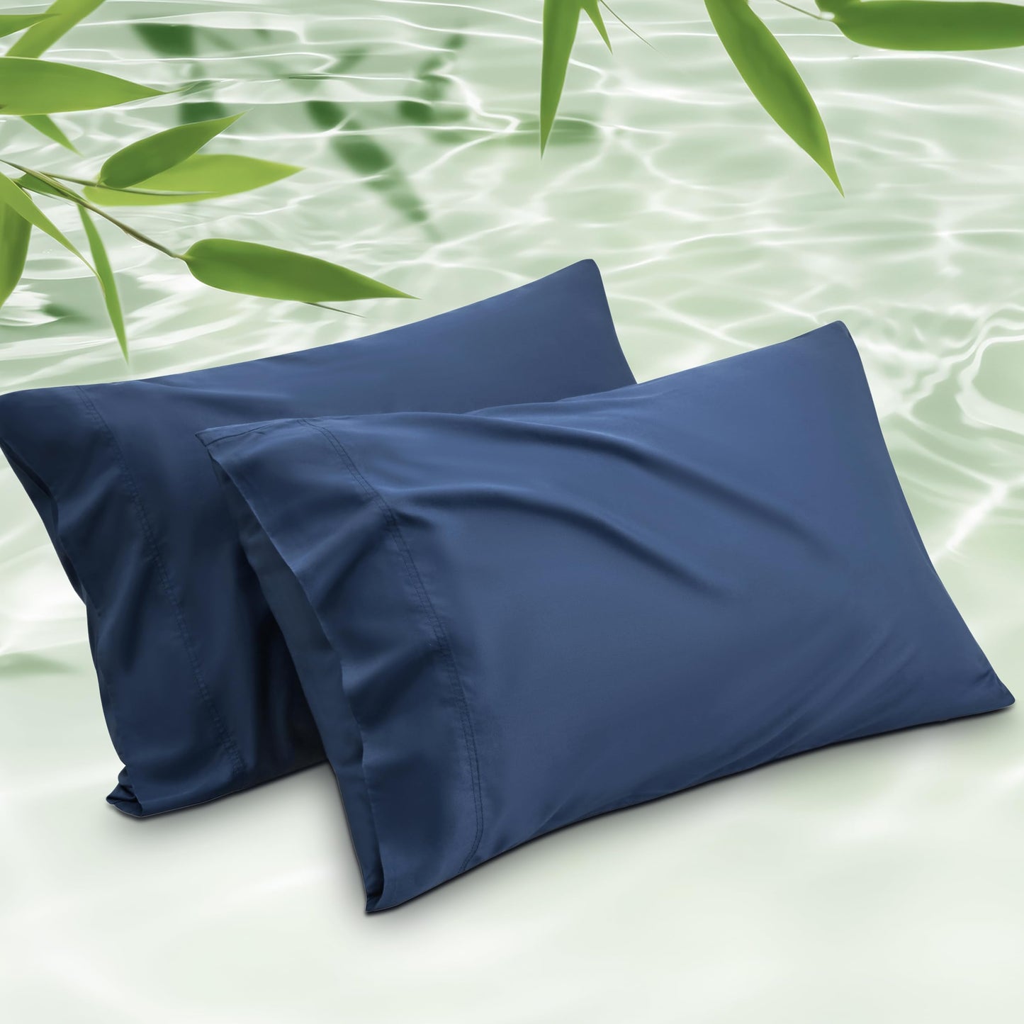 Bedsure Pillow Cases Queen, Cooling Pillow Cases, Rayon Derived from Bamboo Dark Grey Pillowcases Queen Size Set of 2, Breathable & Soft Bedding Pillow Cover with Envelope Closure,Gifts, 20x30 Inches