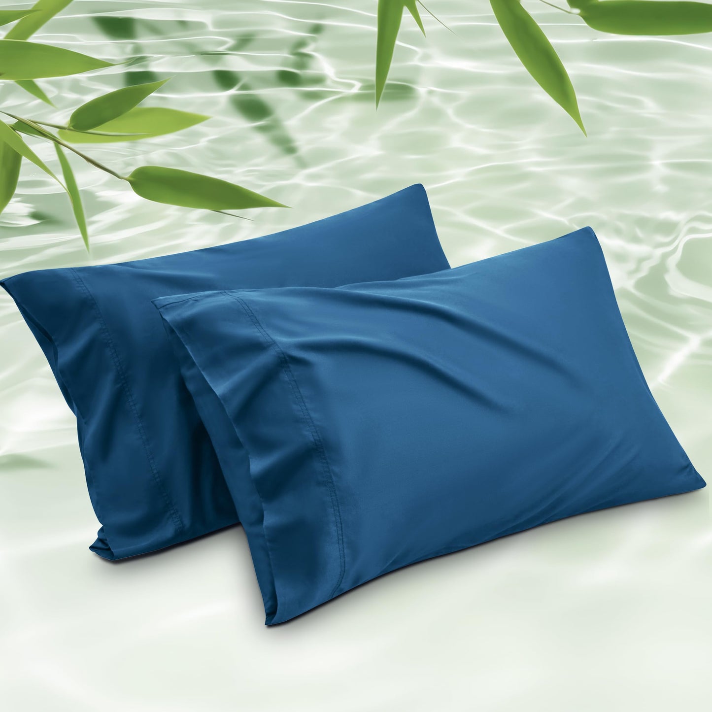 Bedsure Pillow Cases Queen, Cooling Pillow Cases, Rayon Derived from Bamboo Dark Grey Pillowcases Queen Size Set of 2, Breathable & Soft Bedding Pillow Cover with Envelope Closure,Gifts, 20x30 Inches