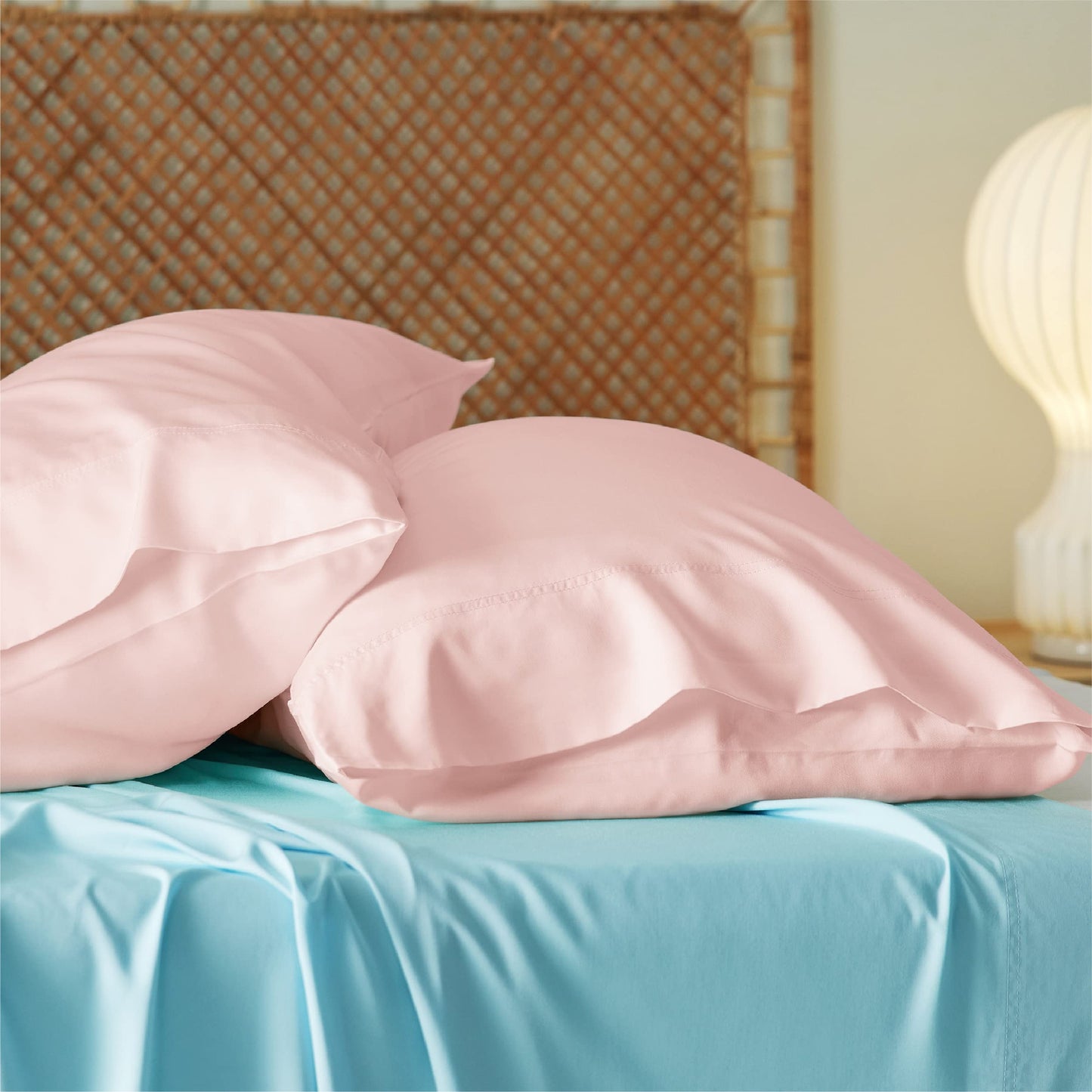 Bedsure Pillow Cases Queen, Cooling Pillow Cases, Rayon Derived from Bamboo Dark Grey Pillowcases Queen Size Set of 2, Breathable & Soft Bedding Pillow Cover with Envelope Closure,Gifts, 20x30 Inches
