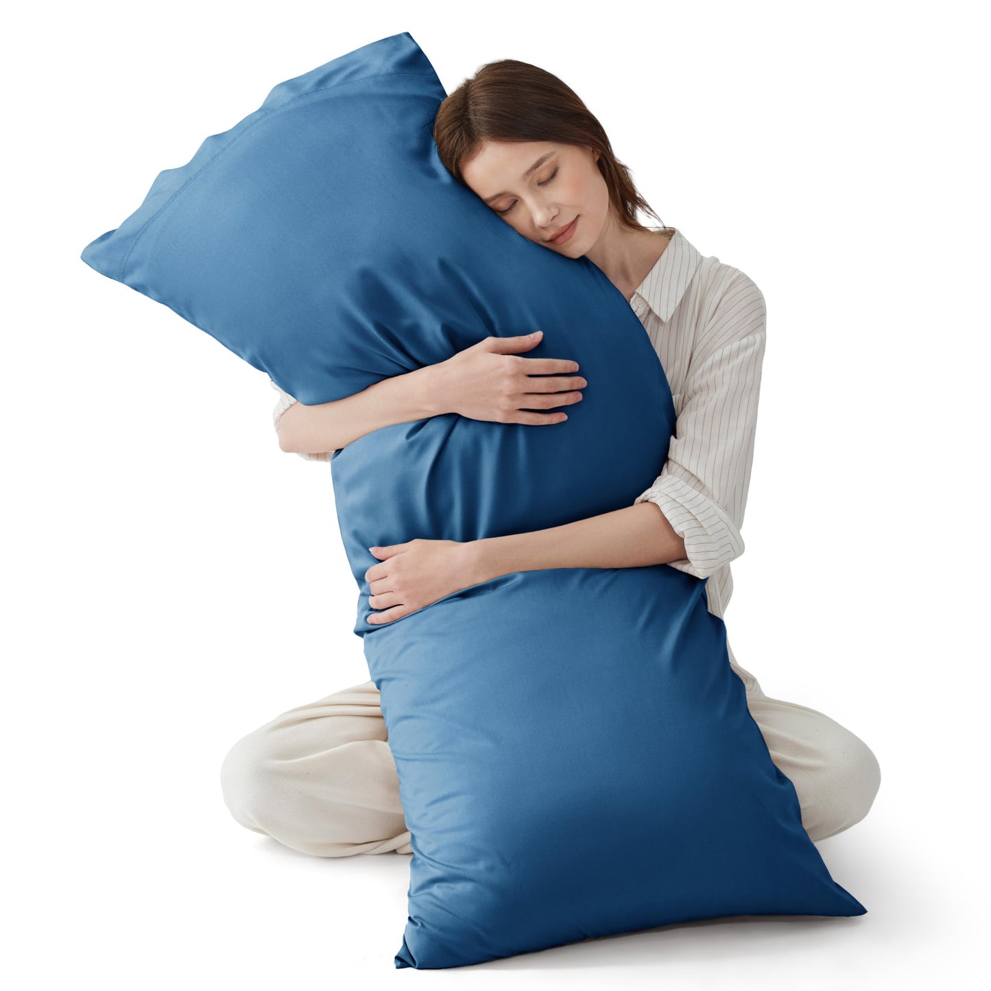 Bedsure Pillow Cases Queen, Cooling Pillow Cases, Rayon Derived from Bamboo Dark Grey Pillowcases Queen Size Set of 2, Breathable & Soft Bedding Pillow Cover with Envelope Closure,Gifts, 20x30 Inches