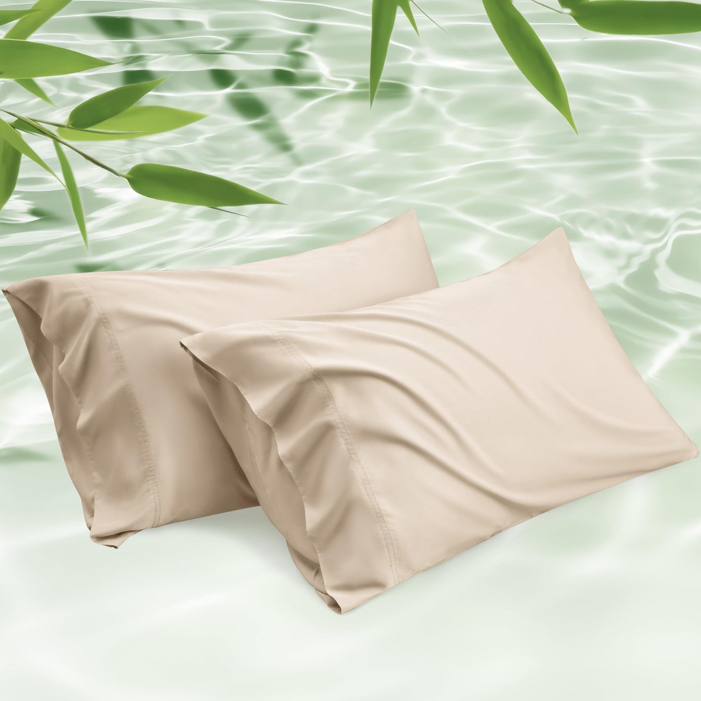 Bedsure Pillow Cases Queen, Cooling Pillow Cases, Rayon Derived from Bamboo Dark Grey Pillowcases Queen Size Set of 2, Breathable & Soft Bedding Pillow Cover with Envelope Closure,Gifts, 20x30 Inches