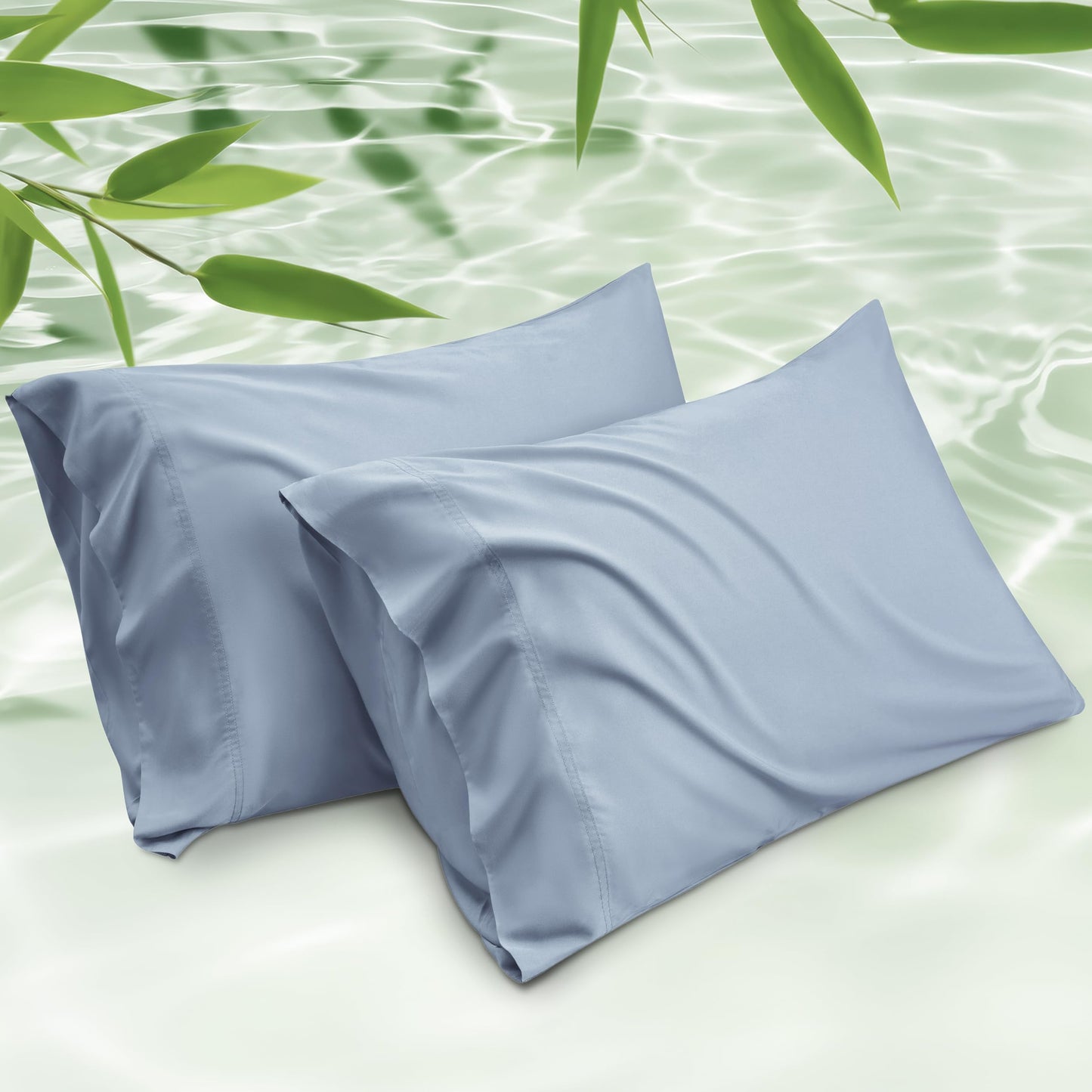 Bedsure Pillow Cases Queen, Cooling Pillow Cases, Rayon Derived from Bamboo Dark Grey Pillowcases Queen Size Set of 2, Breathable & Soft Bedding Pillow Cover with Envelope Closure,Gifts, 20x30 Inches