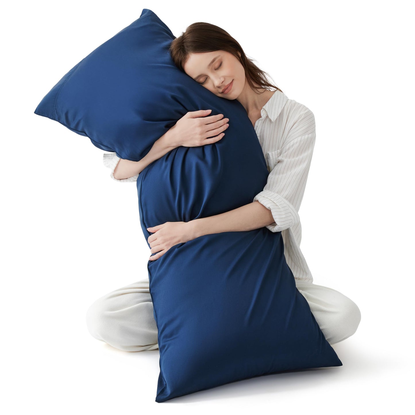 Bedsure Pillow Cases Queen, Cooling Pillow Cases, Rayon Derived from Bamboo Dark Grey Pillowcases Queen Size Set of 2, Breathable & Soft Bedding Pillow Cover with Envelope Closure,Gifts, 20x30 Inches