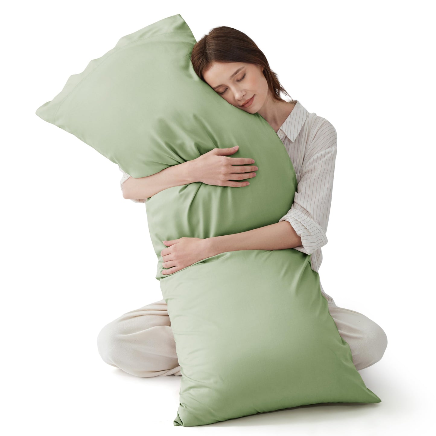 Bedsure Pillow Cases Queen, Cooling Pillow Cases, Rayon Derived from Bamboo Dark Grey Pillowcases Queen Size Set of 2, Breathable & Soft Bedding Pillow Cover with Envelope Closure,Gifts, 20x30 Inches
