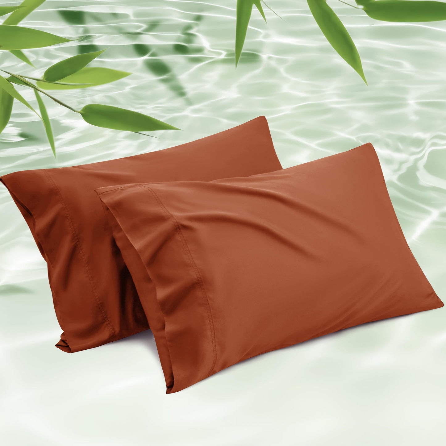 Bedsure Pillow Cases Queen, Cooling Pillow Cases, Rayon Derived from Bamboo Dark Grey Pillowcases Queen Size Set of 2, Breathable & Soft Bedding Pillow Cover with Envelope Closure,Gifts, 20x30 Inches
