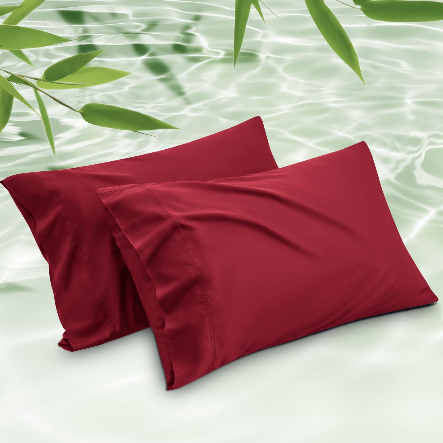 Bedsure Pillow Cases Queen, Cooling Pillow Cases, Rayon Derived from Bamboo Dark Grey Pillowcases Queen Size Set of 2, Breathable & Soft Bedding Pillow Cover with Envelope Closure,Gifts, 20x30 Inches