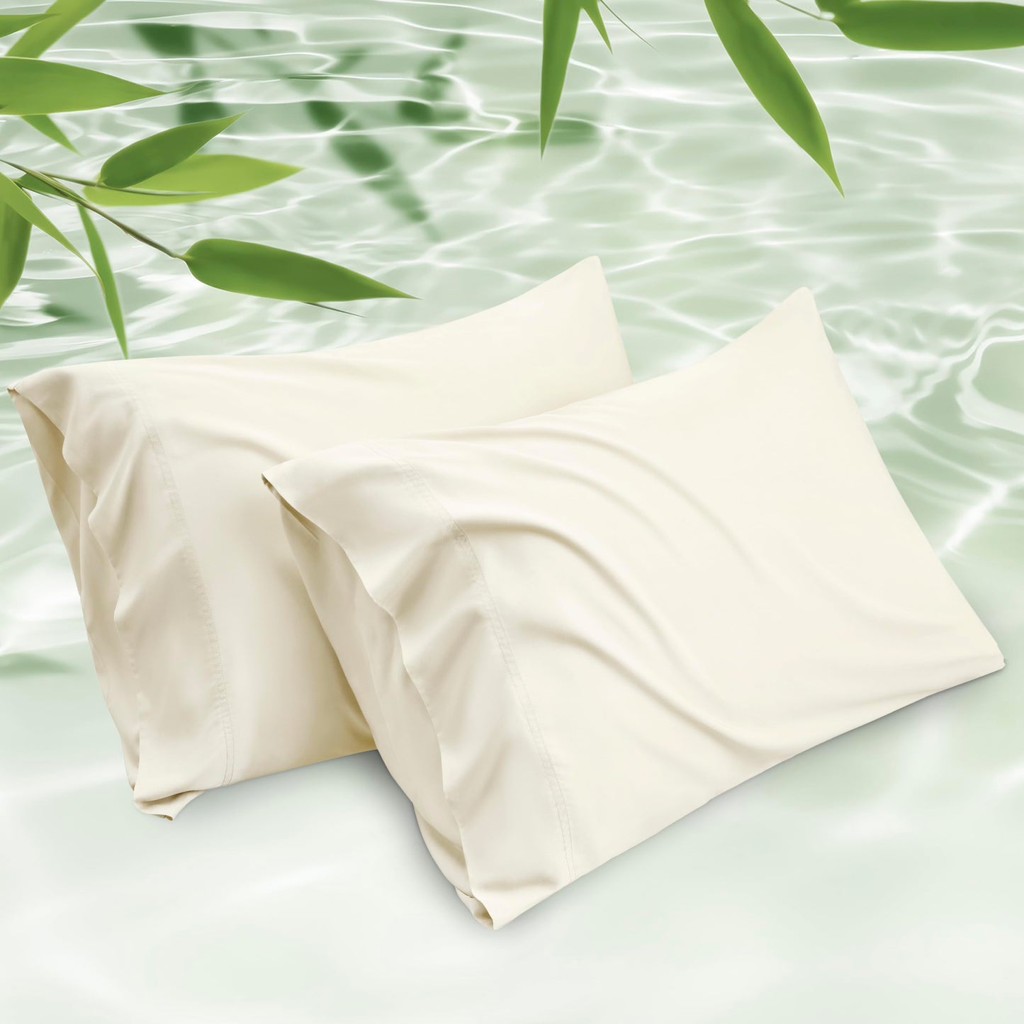 Bedsure Pillow Cases Queen, Cooling Pillow Cases, Rayon Derived from Bamboo Dark Grey Pillowcases Queen Size Set of 2, Breathable & Soft Bedding Pillow Cover with Envelope Closure,Gifts, 20x30 Inches