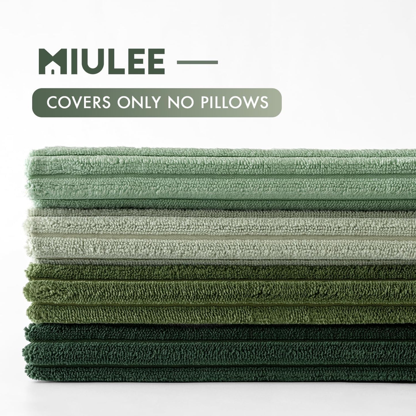 MIULEE Boho Farmhouse Sage Green Throw Pillow Covers 18x18 Inch Set of 4 Mordern Nordic Cushion Covers Soft Corduroy Christmas Home Decor for Couch Bed Sofa Living Room Forest Green