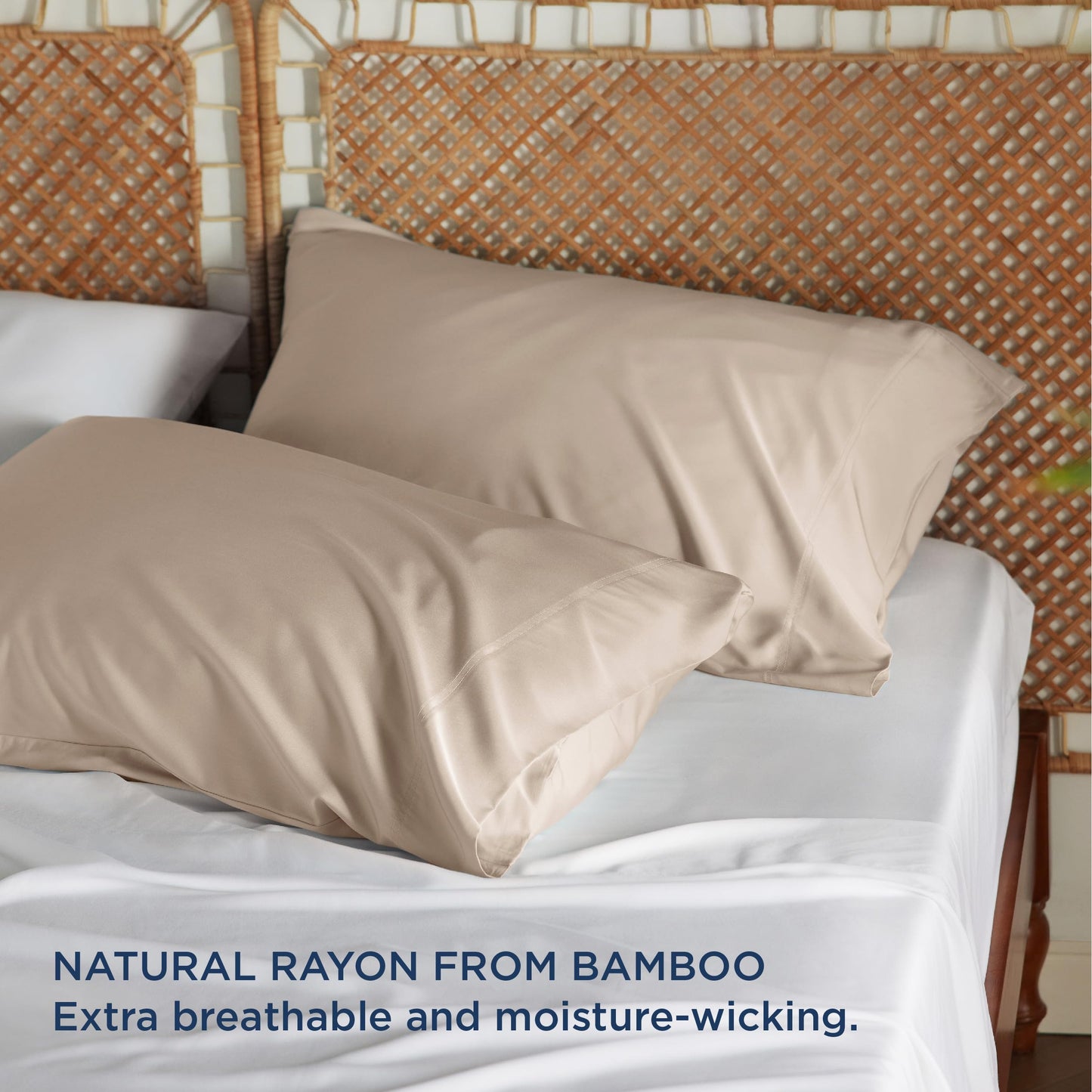 Bedsure Pillow Cases Queen, Cooling Pillow Cases, Rayon Derived from Bamboo Dark Grey Pillowcases Queen Size Set of 2, Breathable & Soft Bedding Pillow Cover with Envelope Closure,Gifts, 20x30 Inches