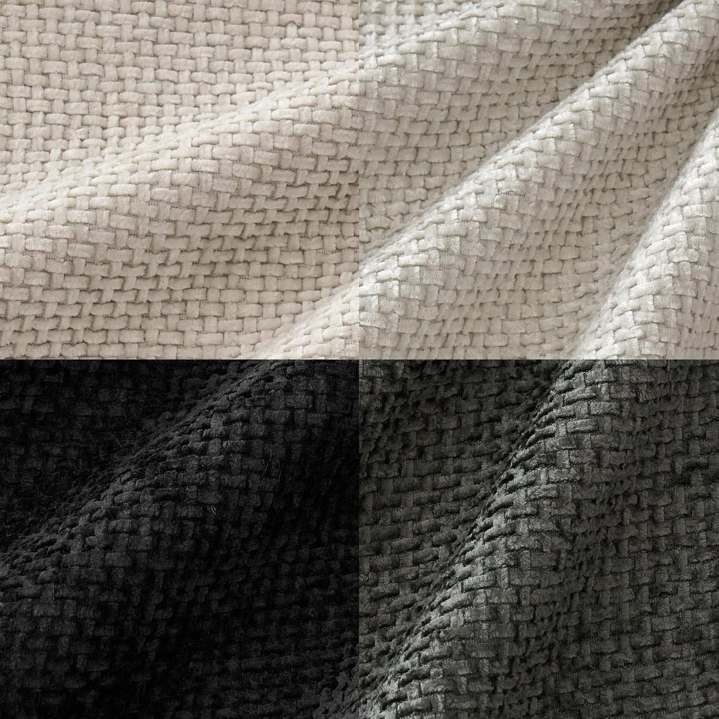 MIULEE Pack of 4 Couch Throw Pillow Covers 18x18 Inch Neutral Soft Decorative Chenille Pillow Covers Farmhouse Boho Cushion Covers for Mid Century Modern Home Decor Sofa Bedroom Living Room