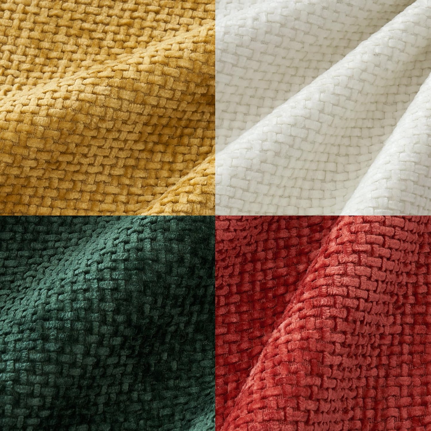 MIULEE Pack of 4 Couch Throw Pillow Covers 18x18 Inch Neutral Soft Decorative Chenille Pillow Covers Farmhouse Boho Cushion Covers for Mid Century Modern Home Decor Sofa Bedroom Living Room