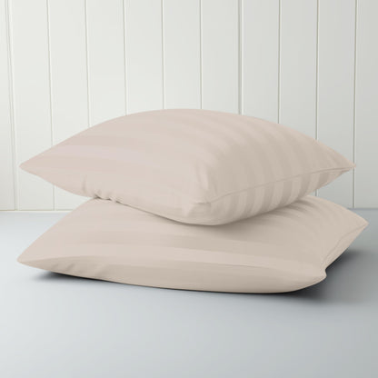 Standard Pillow Protector Set of 4, 100% Egyptian Cotton Pillow Cases with Zipper 400 Thread Count Sateen Weave Cotton Grey Stripe Pillow Protector Standard Size Pillow Covers for Home/Hotel