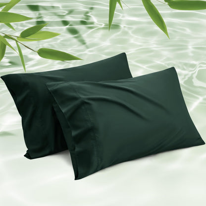 Bedsure Pillow Cases Queen, Cooling Pillow Cases, Rayon Derived from Bamboo Dark Grey Pillowcases Queen Size Set of 2, Breathable & Soft Bedding Pillow Cover with Envelope Closure,Gifts, 20x30 Inches