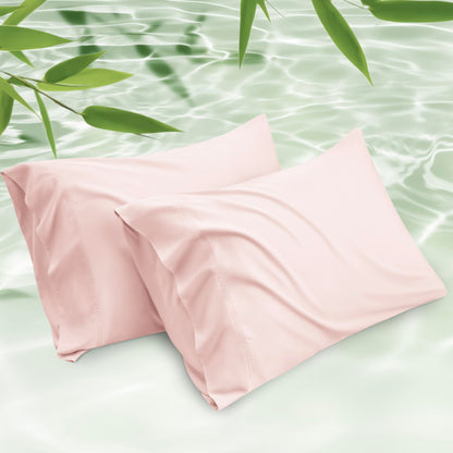 Bedsure Pillow Cases Queen, Cooling Pillow Cases, Rayon Derived from Bamboo Dark Grey Pillowcases Queen Size Set of 2, Breathable & Soft Bedding Pillow Cover with Envelope Closure,Gifts, 20x30 Inches