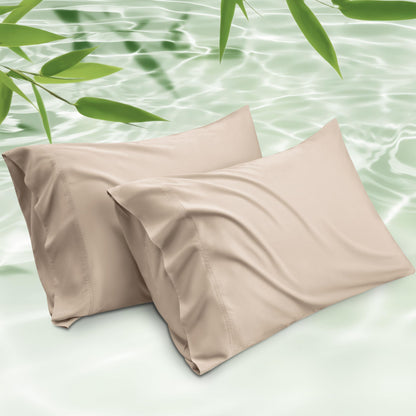 Bedsure Pillow Cases Queen, Cooling Pillow Cases, Rayon Derived from Bamboo Dark Grey Pillowcases Queen Size Set of 2, Breathable & Soft Bedding Pillow Cover with Envelope Closure,Gifts, 20x30 Inches