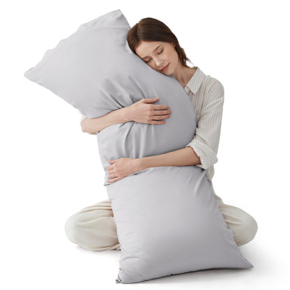 Bedsure Pillow Cases Queen, Cooling Pillow Cases, Rayon Derived from Bamboo Dark Grey Pillowcases Queen Size Set of 2, Breathable & Soft Bedding Pillow Cover with Envelope Closure,Gifts, 20x30 Inches
