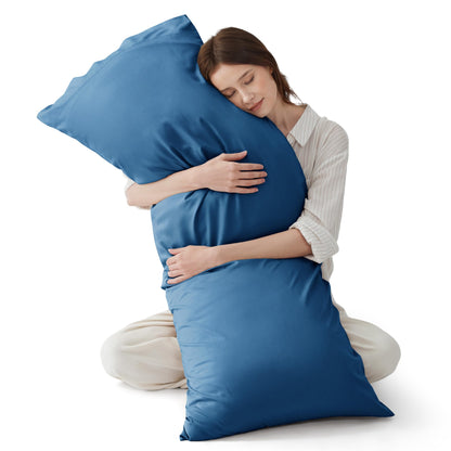 Bedsure Pillow Cases Queen, Cooling Pillow Cases, Rayon Derived from Bamboo Dark Grey Pillowcases Queen Size Set of 2, Breathable & Soft Bedding Pillow Cover with Envelope Closure,Gifts, 20x30 Inches