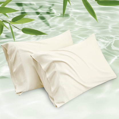 Bedsure Pillow Cases Queen, Cooling Pillow Cases, Rayon Derived from Bamboo Dark Grey Pillowcases Queen Size Set of 2, Breathable & Soft Bedding Pillow Cover with Envelope Closure,Gifts, 20x30 Inches