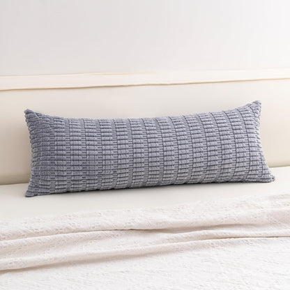 Pack of 2 Corduroy Decorative Throw Pillow Covers 18x18 Inch Soft Striped Pillow Covers Modern Farmhouse Home Decor for Sofa Living Room Couch Bed(Cream White)