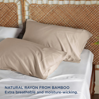 Bedsure Pillow Cases Queen, Cooling Pillow Cases, Rayon Derived from Bamboo Dark Grey Pillowcases Queen Size Set of 2, Breathable & Soft Bedding Pillow Cover with Envelope Closure,Gifts, 20x30 Inches