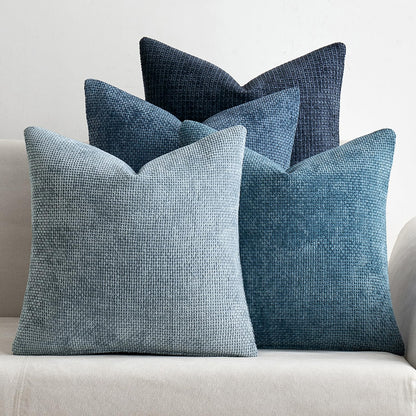 MIULEE Pack of 4 Couch Throw Pillow Covers 18x18 Inch Neutral Soft Decorative Chenille Pillow Covers Farmhouse Boho Cushion Covers for Mid Century Modern Home Decor Sofa Bedroom Living Room