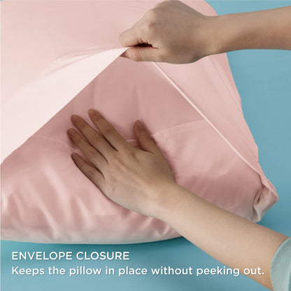 Bedsure Pillow Cases Queen, Cooling Pillow Cases, Rayon Derived from Bamboo Dark Grey Pillowcases Queen Size Set of 2, Breathable & Soft Bedding Pillow Cover with Envelope Closure,Gifts, 20x30 Inches